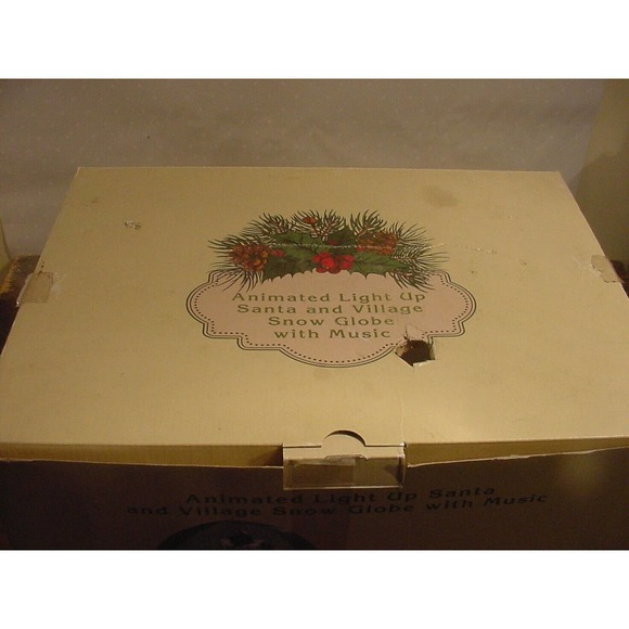 Cracker Barrel Animated Light Up Santa and Village Snow Globe with Music - Picture 2 of 4